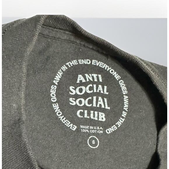 Anti Social Social Club Leopard Print Logo T-Shirt Black Size Small USA Made - Picture 3 of 4